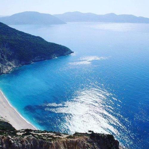 an aerial view of a beach and the ocean at Rosegarden in Sami