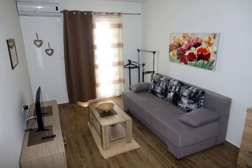 a living room with a couch and a table at Apartments Nevenka i Josko in Tučepi