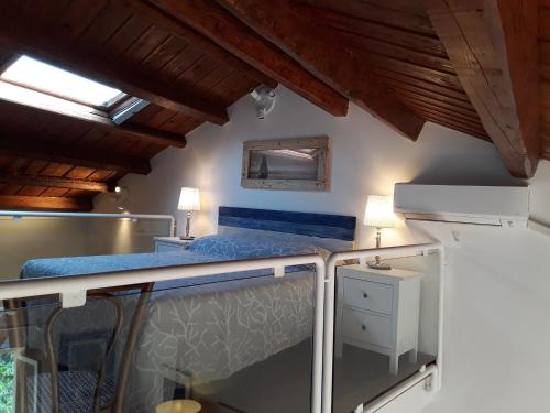a room with a bed and a window at loft sul mare Sirolo in Sirolo