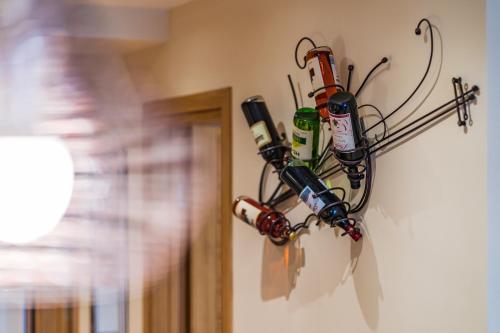a group ofaceuticalaceuticalaceuticalaceuticals are arranged on a wall at Apartman Vasilisa Kalman in Zlatibor
