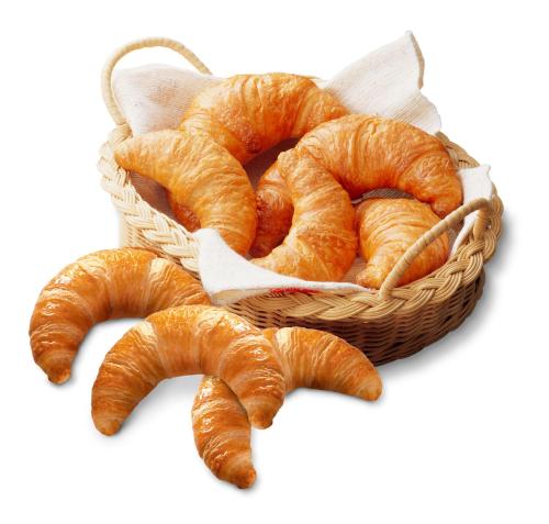 a basket filled with croissants on a white background at Hotel Route-Inn Kashiwa Minami -Kokudo 16Gouzoi- in Kashiwa