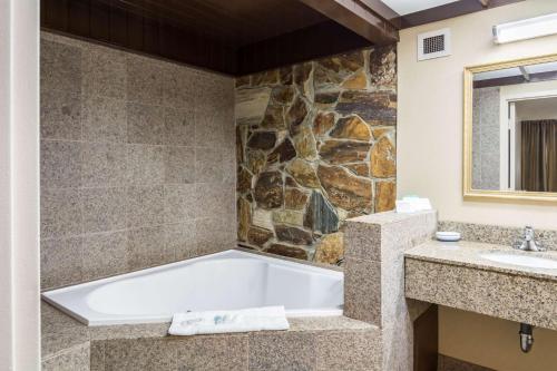 Bathroom sa Plaza Inn & Suites