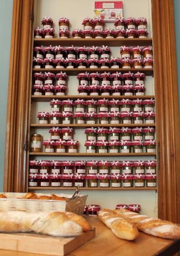 a display of breads and pastries in a bakery at Villa Élyane in Colmar