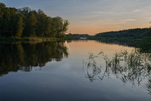 a view of a river at sunset at OLEK in Turawa
