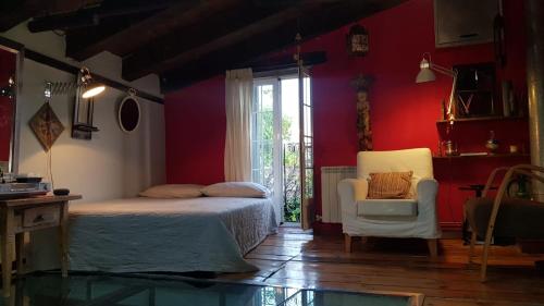 Postel nebo postele na pokoji v ubytování Casa rural De Añil - Jardín privado