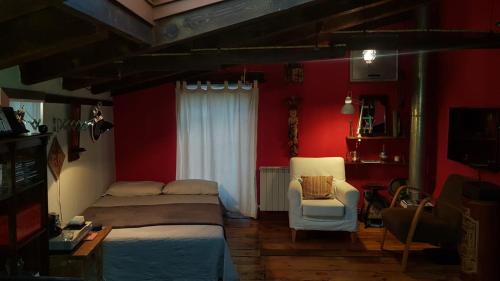 Postel nebo postele na pokoji v ubytování Casa rural De Añil - Jardín privado
