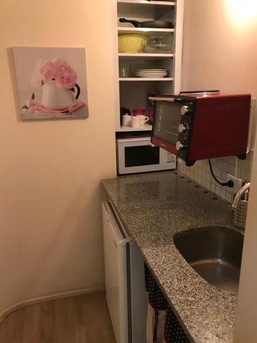 ブエノスアイレスにあるApartFlorida3のシンクとカウンタートップのあるキッチン
