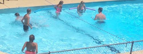 a group of people in a swimming pool at Homestead Motel in Branson