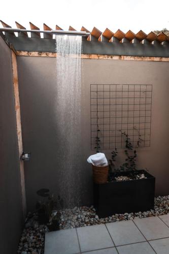 a shower stall with a plant in it at The Louise in Marananga