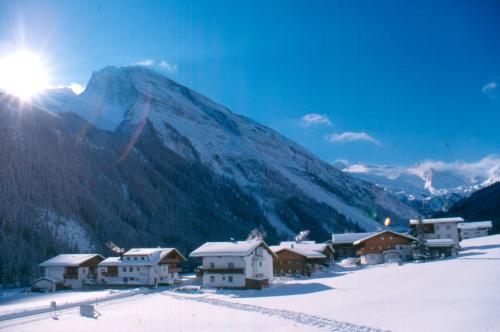 a ski resort with a mountain in the background at Haus Edring in Tux
