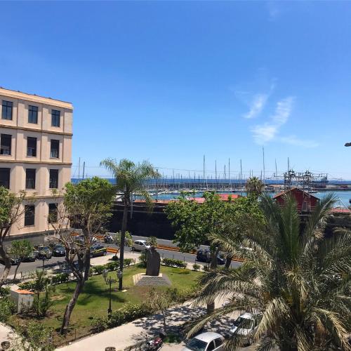 a view of a city with a bridge in the background at Le Dimore Degli Archi Catania in Catania