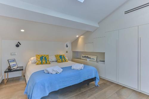 מיטה או מיטות בחדר ב-Maison Bianchi - 22 Jean Medecin