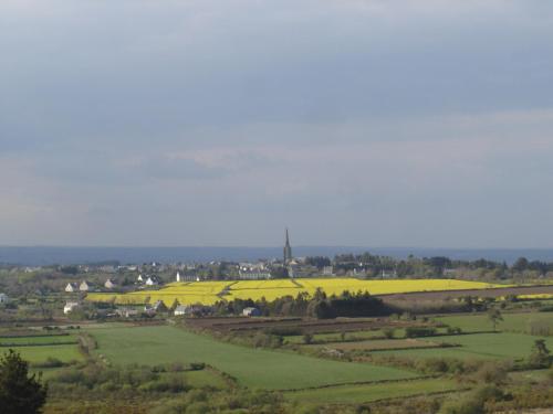 a view of the fields from the hill at ty dreux entre terre et mer in Saint-Thégonnec