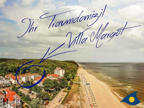 a picture of a beach with the words transplantromycinjitjitillaillailla at Villa Margot Whg 33 in Bansin