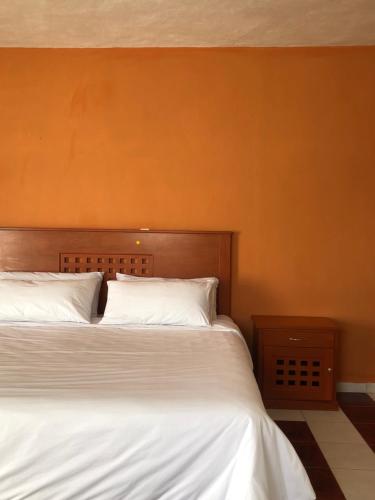 Casita Maya Bacalarにあるベッド