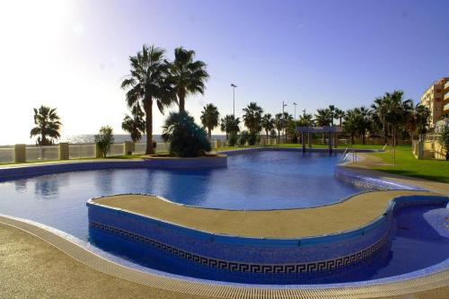 ein großer Pool mit Skateboard in einem Park in der Unterkunft apartamento residencial brisamarina in Roquetas de Mar