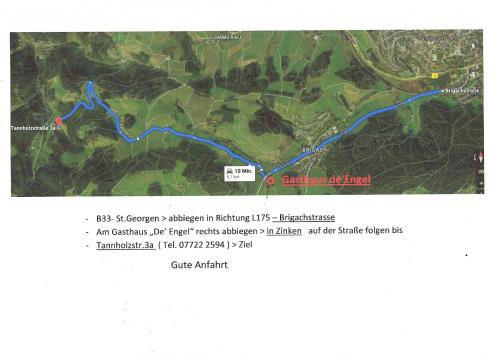 a screenshot of a map of a river at Holzbildhauerei Kammerer in Triberg