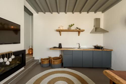 Dapur atau dapur kecil di Myconian Platinum Superior & Junior Villas