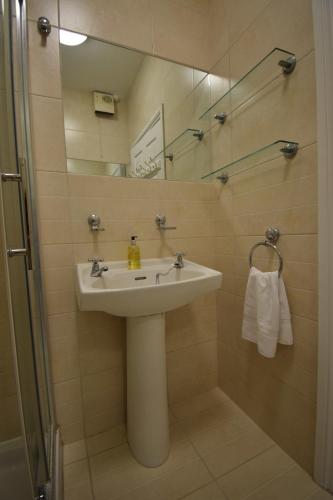 a bathroom with a sink and a mirror at Cill Ard Bohermore in Galway