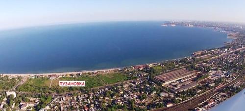 an aerial view of a city and a body of water at Гостьовий дім, приватний сектор in Odesa