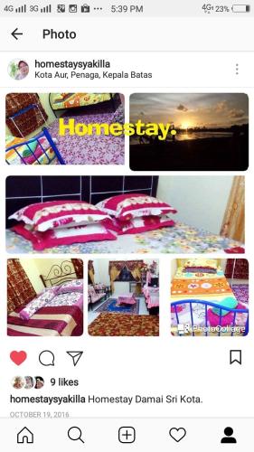 a collage of pictures of a room with a bed at Homestay Damai Sri Kota in Kepala Batas