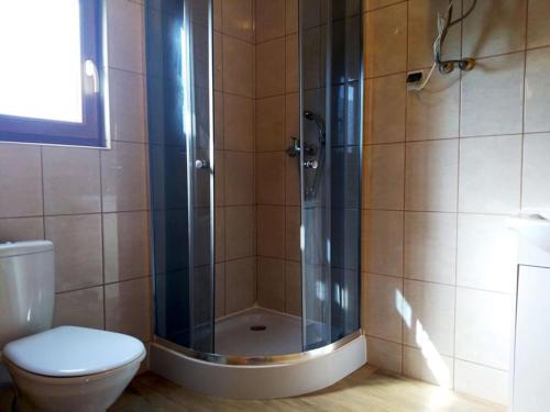 ニエホジェにあるSŁONECZNA POLANAのバスルーム(シャワー、トイレ付)