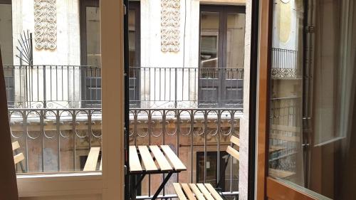 Balkoni atau teres di Hostal la Palmera