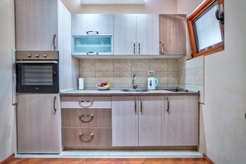 Kuchyň nebo kuchyňský kout v ubytování Apartman Aura