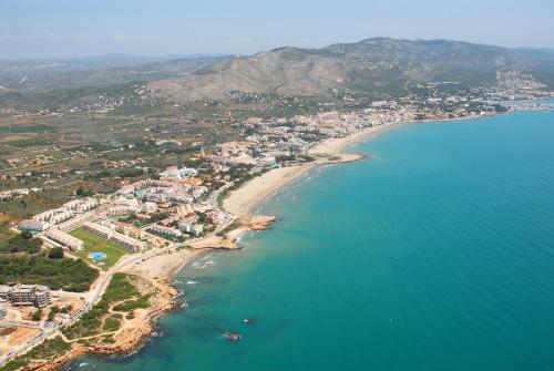 an aerial view of a beach and the ocean at Alcossebre Sea Experience in Alcossebre