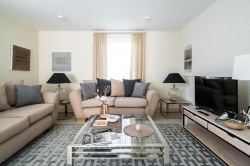Apartmentanlage Seezeichenにあるテレビまたはエンターテインメントセンター