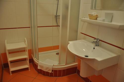 Koupelna v ubytování Hotel Dar