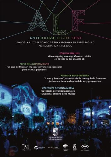 a flyer for an outdoor light festival at night at LA ATALAYA GREAT LUXURY ATTIC in Antequera