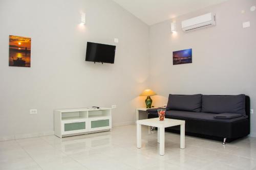a living room with a couch and a table at Apartments Dada in Senj