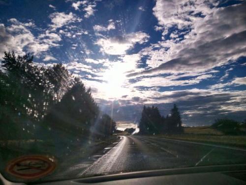 a view from a car windshield of a highway at Taigh d'Luxe in Inverness
