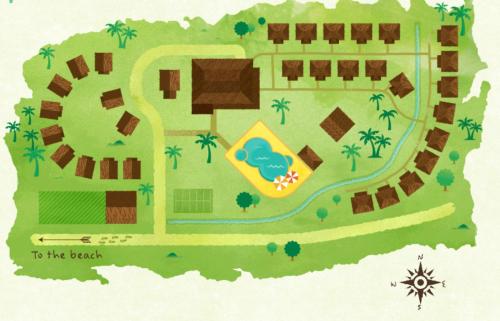a map of a resort with a resort at Shiralea Backpackers Resort in Haad Yao