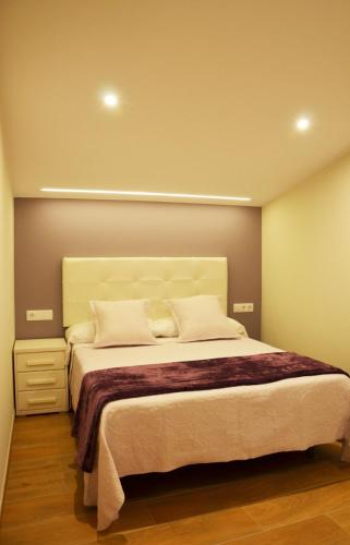 a bedroom with a large bed in a room at Cardona Fira in Cardona