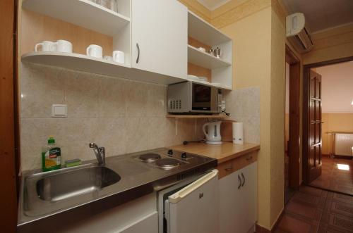 Кухня или мини-кухня в Burg Apartman
