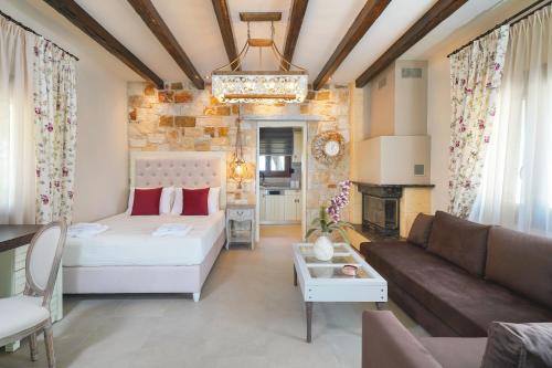Giường trong phòng chung tại villa Santa Marina