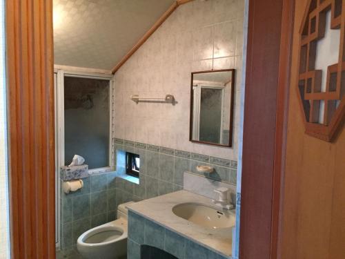 a bathroom with a sink and a toilet at BluePlanet in Gyeongju