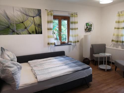Postel nebo postele na pokoji v ubytování LaWie am Attersee