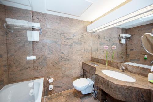 Koupelna v ubytování Hotel Seelust