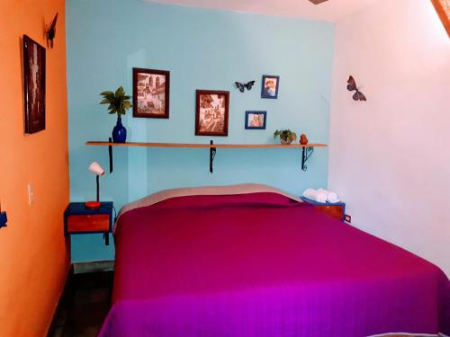 Una cama o camas en una habitación de Hostel Candelaria