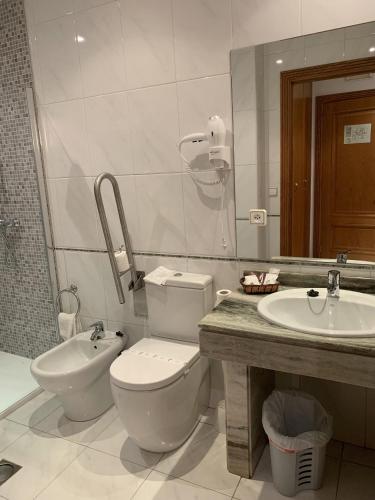 a bathroom with a toilet and a sink at Nueva Colina in Tomiño