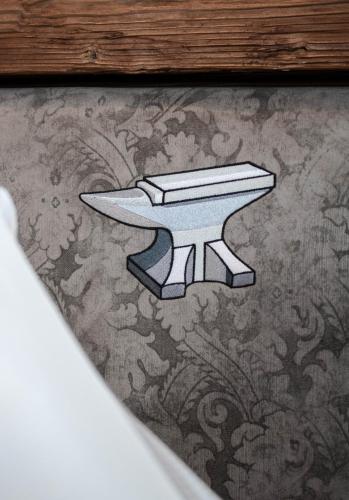 a drawing of a plane on a wall at Gasthof Gosauschmied in Gosau