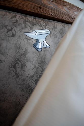 a drawing of a table on a ceiling at Gasthof Gosauschmied in Gosau