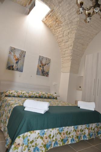 Ένα ή περισσότερα κρεβάτια σε δωμάτιο στο Trulli Dal Sole alla Luna