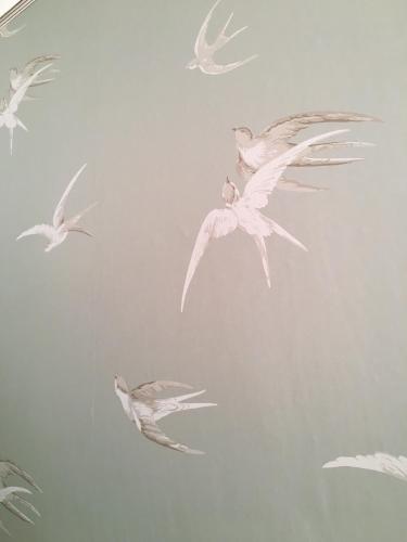 a mural of birds flying in the sky at Anna & Ida in Reichenau