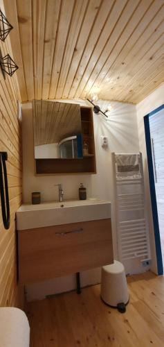 Et badeværelse på Le Verger des Hirondelles Chambres hôtes