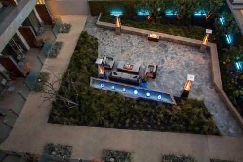 an overhead view of a garden in a building at Shore Hotel in Los Angeles