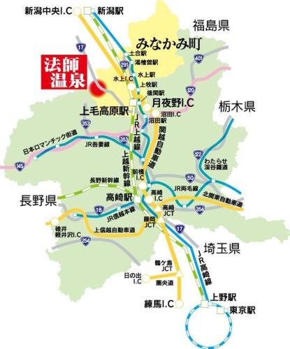 a map of china at Houshi Onsen Chojukan in Minakami